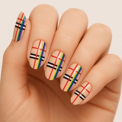 Holy Grail Nail Non-UV Nail Wraps Rainbow Plaid - Holy Classics (Non-UV Nail Wraps)