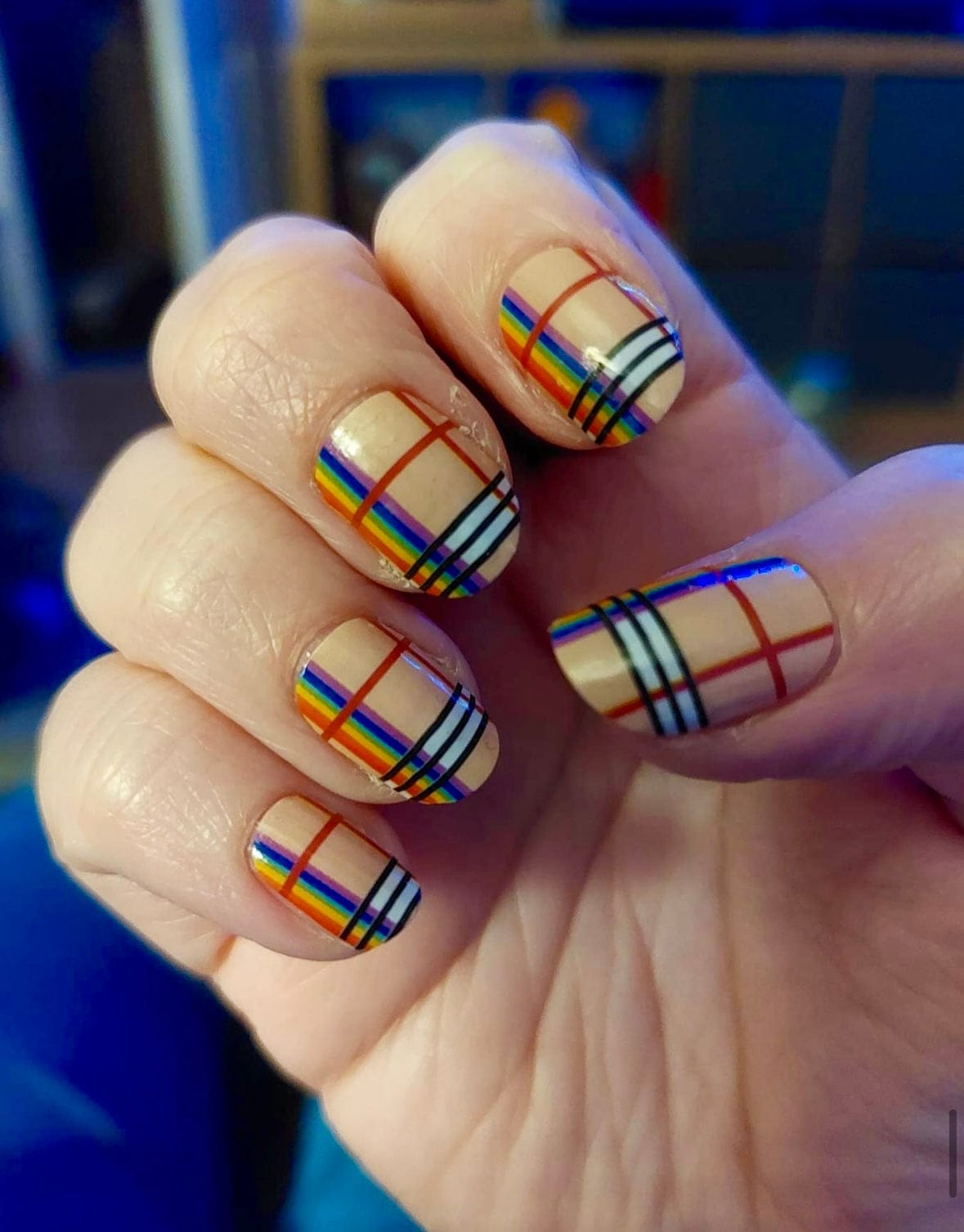 Holy Grail Nail Non-UV Nail Wraps Rainbow Plaid - Holy Classics (Non-UV Nail Wraps)