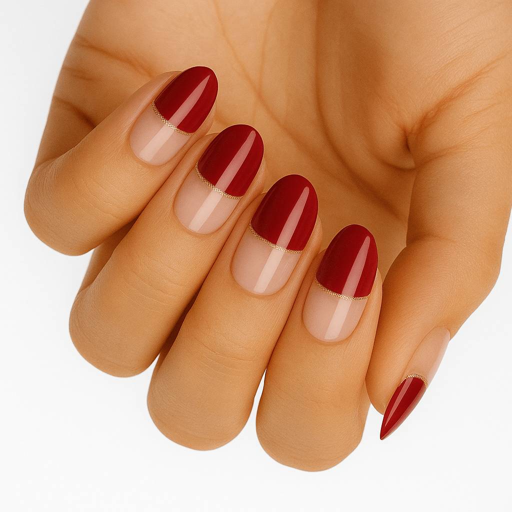 Holy Grail Nail Non-UV Nail Wraps Red and Gold French Mani - Holy Classics (Non-UV Nail Wraps)