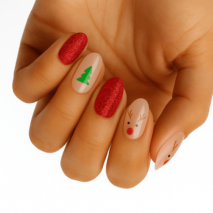 Holy Grail Nail Non-UV Nail Wraps Red Nosed Reindeer (Transparent) - Holy Classics (Non-UV Nail Wraps)