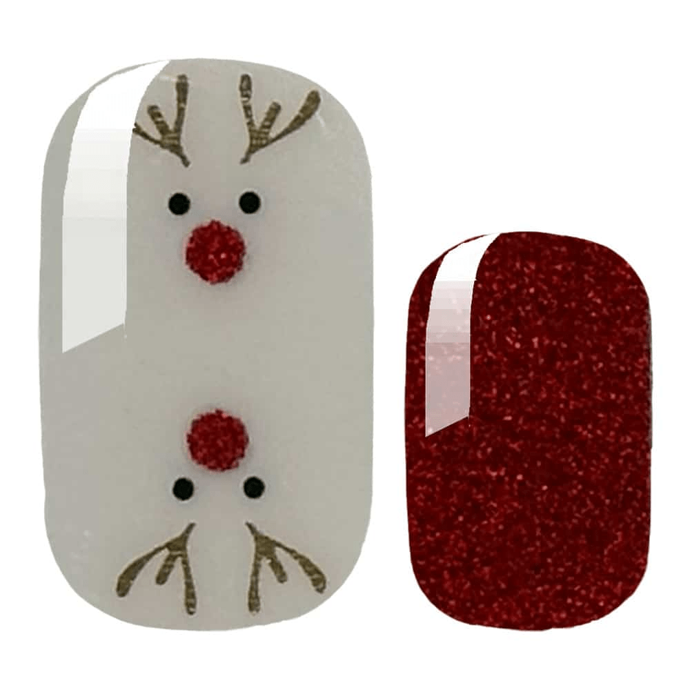 Holy Grail Nail Non-UV Nail Wraps Red Nosed Reindeer (Transparent) - Holy Classics (Non-UV Nail Wraps)