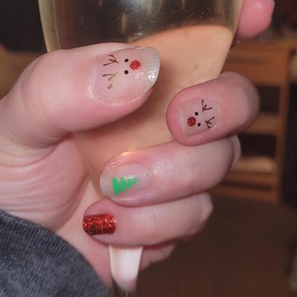 Holy Grail Nail Non-UV Nail Wraps Red Nosed Reindeer (Transparent) - Holy Classics (Non-UV Nail Wraps)