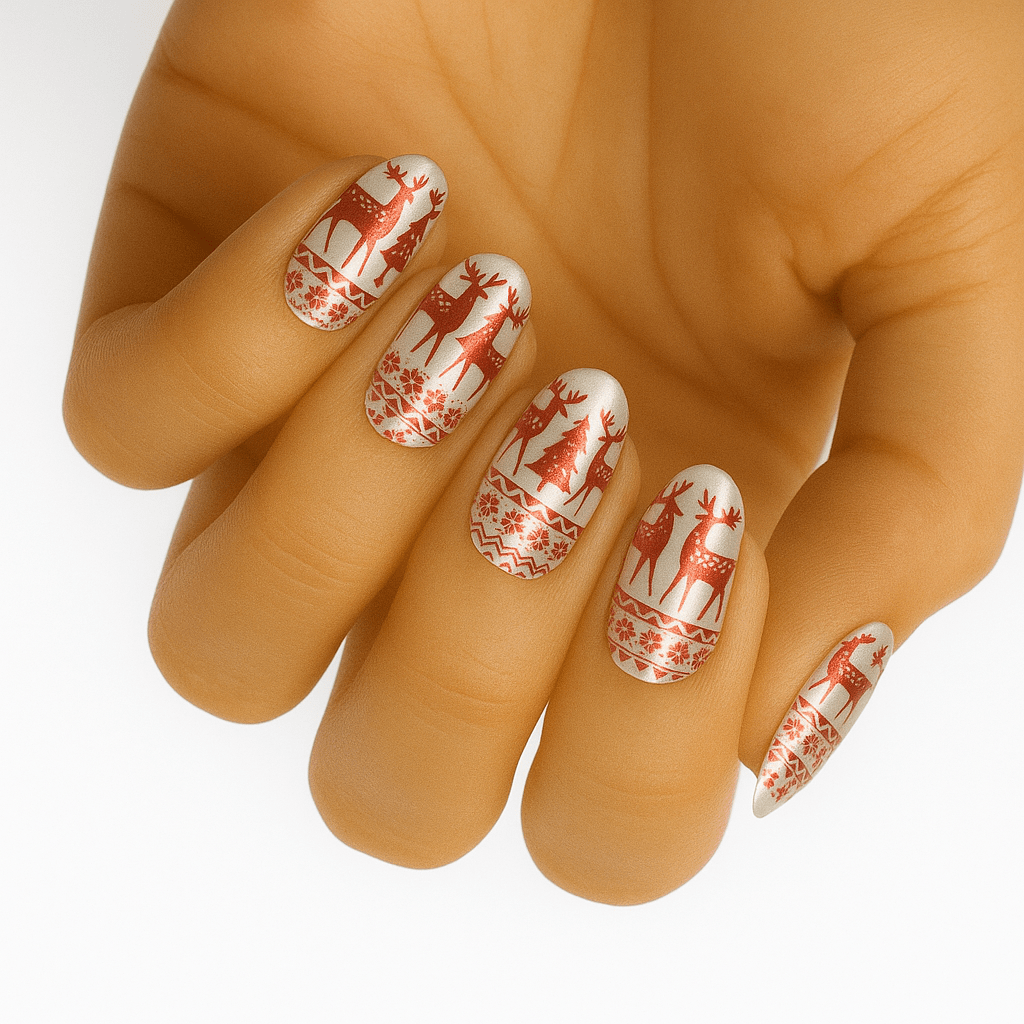 Holy Grail Nail Non-UV Nail Wraps Red Reindeer - Holy Classics (Non-UV Nail Wraps)