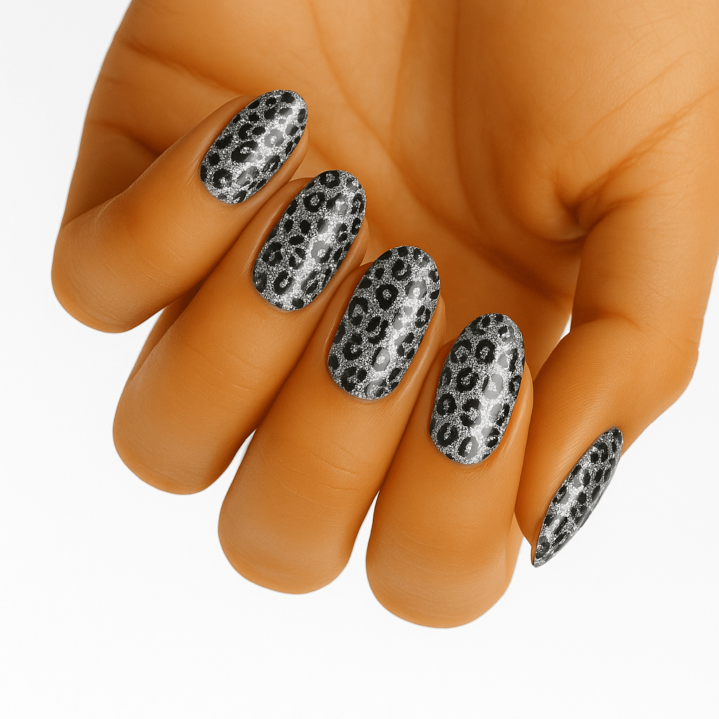 Holy Grail Nail Non-UV Nail Wraps Silver Leopard - Holy Classics (Non-UV Nail Wraps)