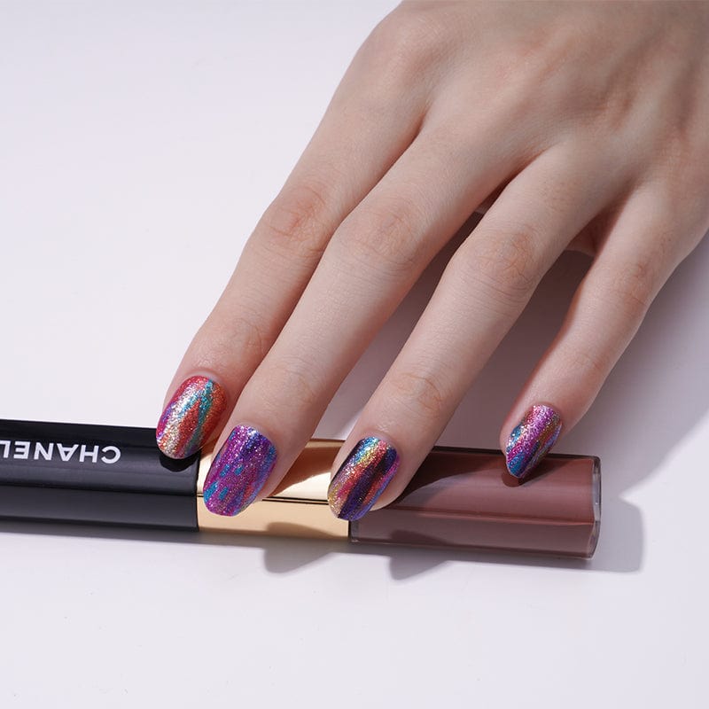 Holy Grail Nail Non-UV Nail Wraps Technicolour Waterfall - Nail Wraps