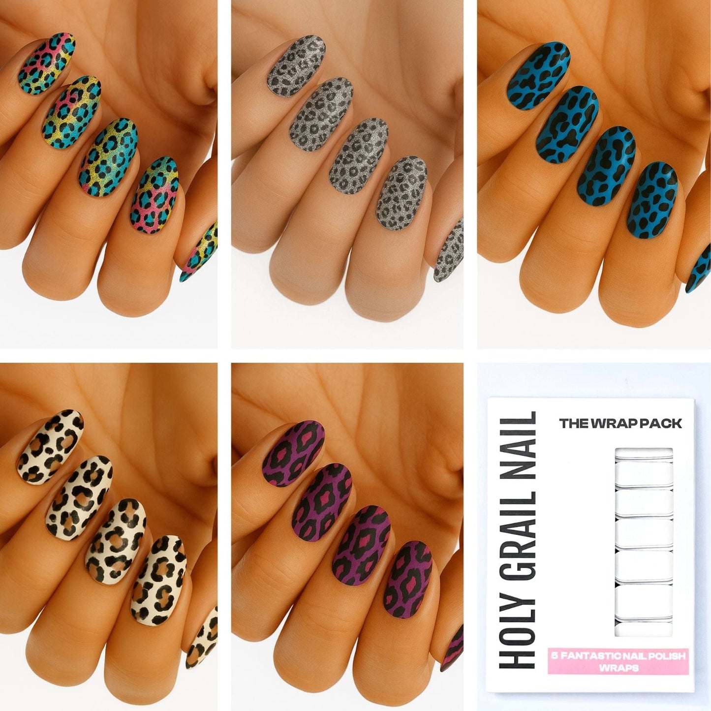 Holy Grail Nail Non-UV Nail Wraps The Animal Pack