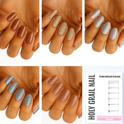Holy Grail Nail Non-UV Nail Wraps The Precious Metal Pack