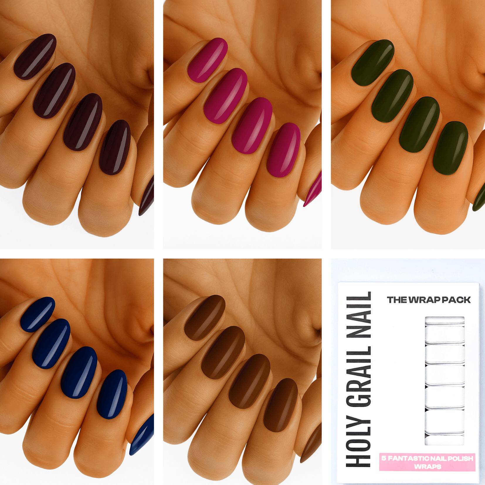 Holy Grail Nail Non-UV Nail Wraps The Vamp Pack