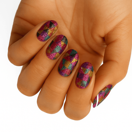 Holy Grail Nail Non-UV Nail Wraps Triangular Maze (Glitter) - Holy Classics (Non-UV Nail Wraps)