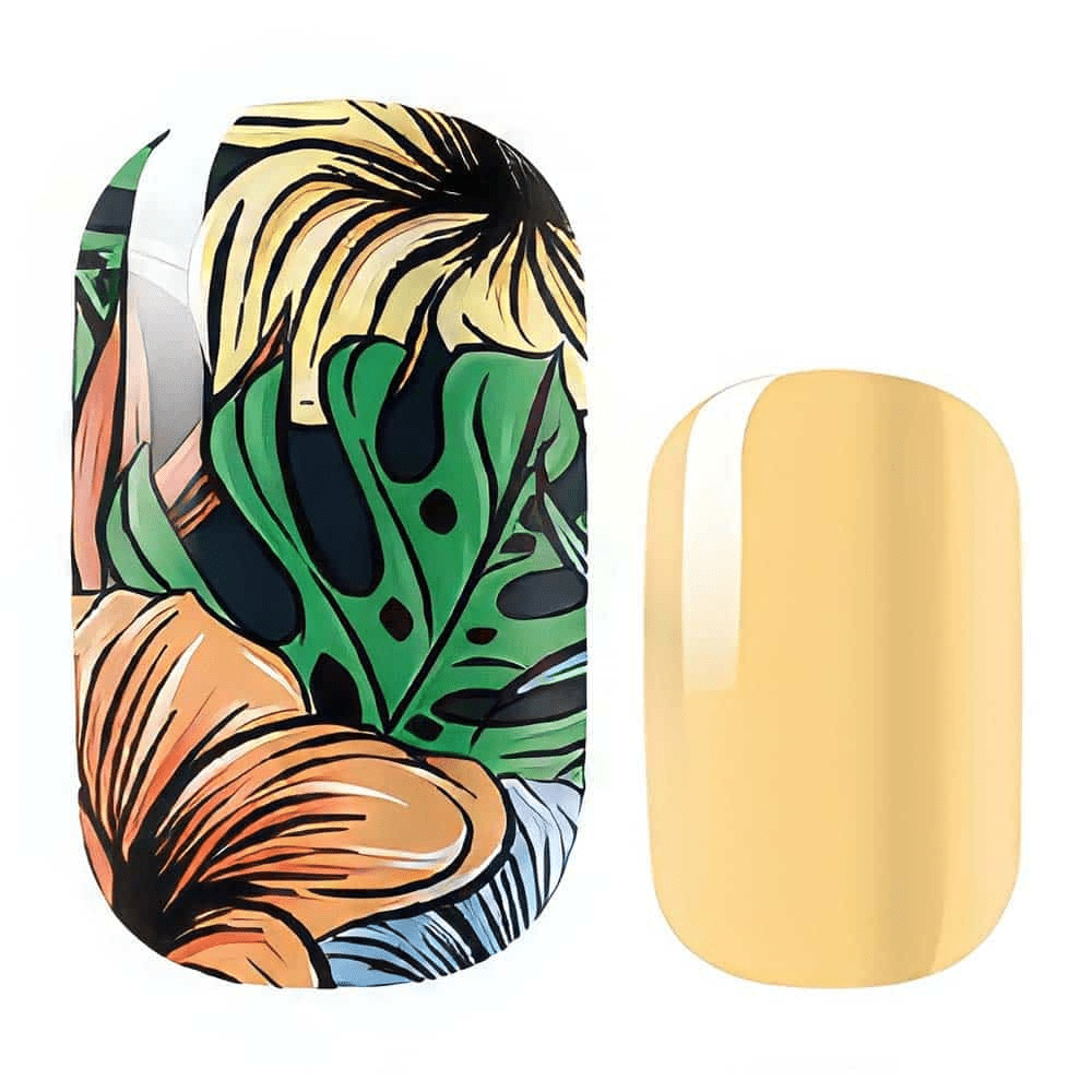 Holy Grail Nail Non-UV Nail Wraps Tropical Flower (Glitter) - Holy Classics (Non-UV Nail Wraps)