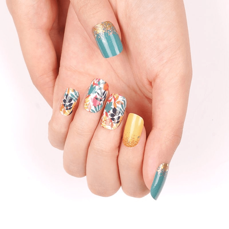 Holy Grail Nail Non-UV Nail Wraps Tropical Leaves (Glitter) - Holy Classics (Non-UV Nail Wraps)