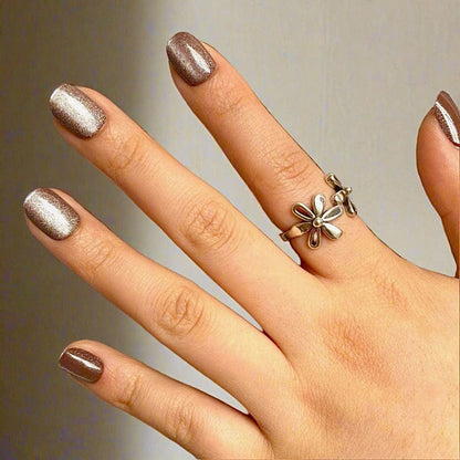 Holy Grail Nail press on After Dark (Cat's Eye) Soft Gel Press Ons (Extra Short Natural)