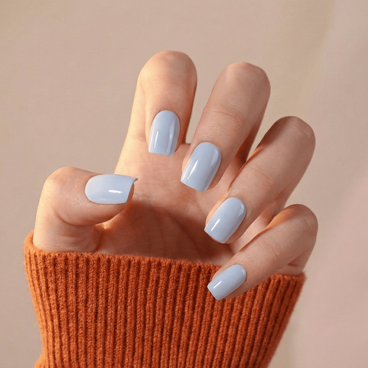 Holy Grail Nail press on Blue Sky (Glazed) -  Soft Gel Press Ons (Short Square)