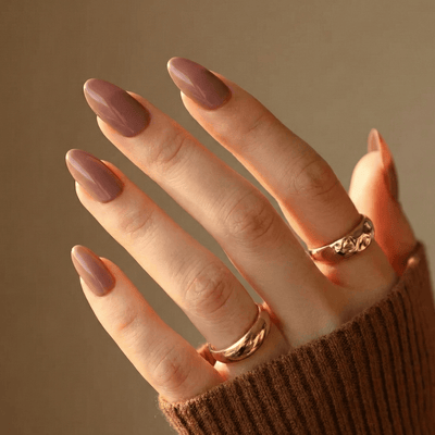 Burnt Spice - Soft Gel Press Ons (Short Almond)