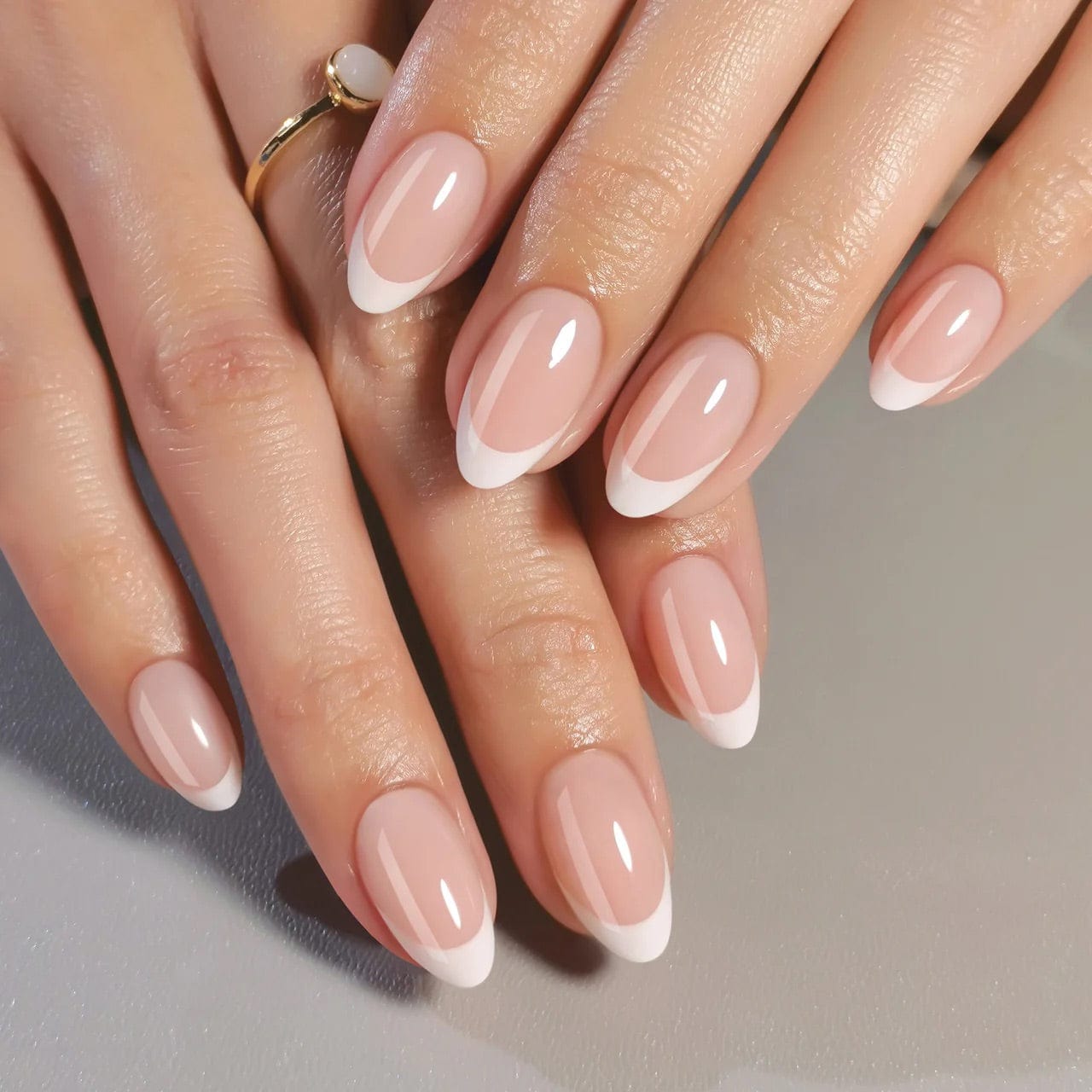 Holy Grail Nail press on Classic Almond French Mani - Soft Gel Press Ons