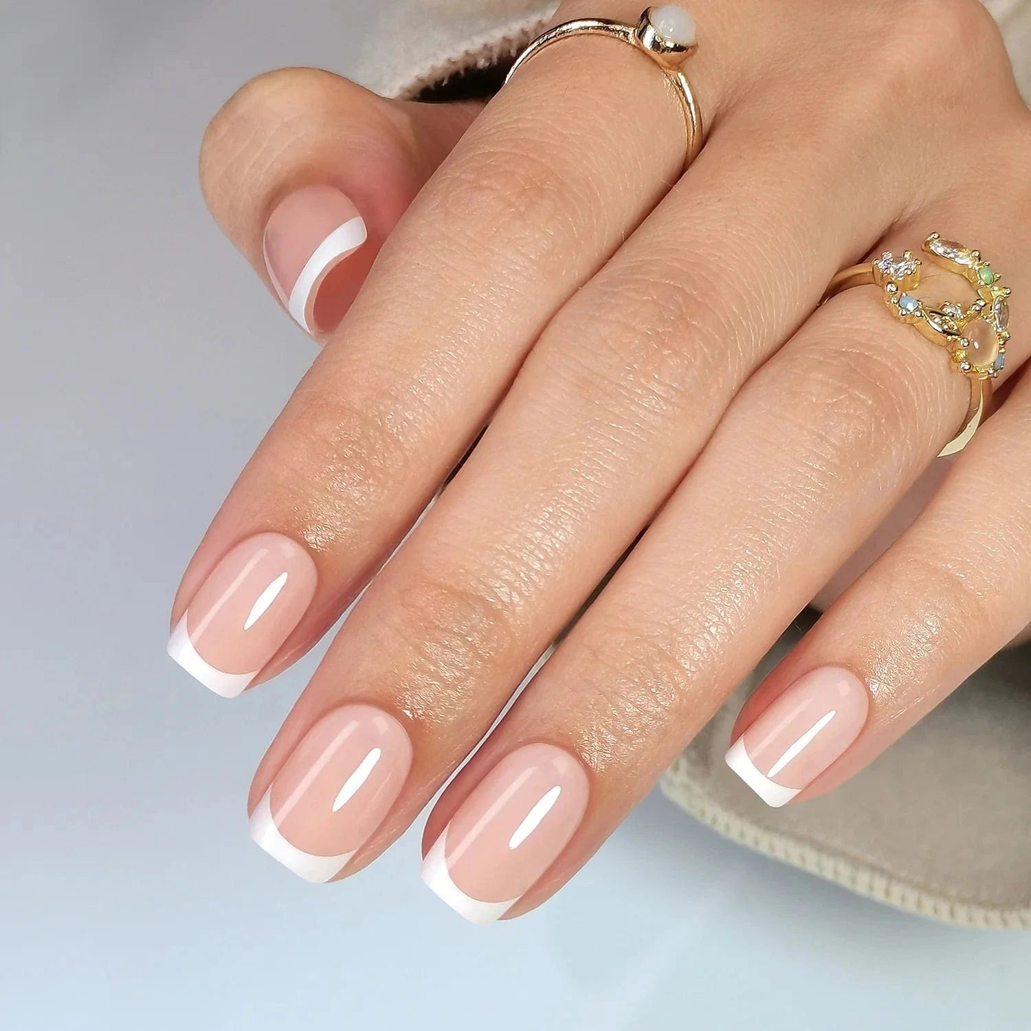 Holy Grail Nail press on Classic Square French Mani - Soft Gel Press Ons (Short Square)