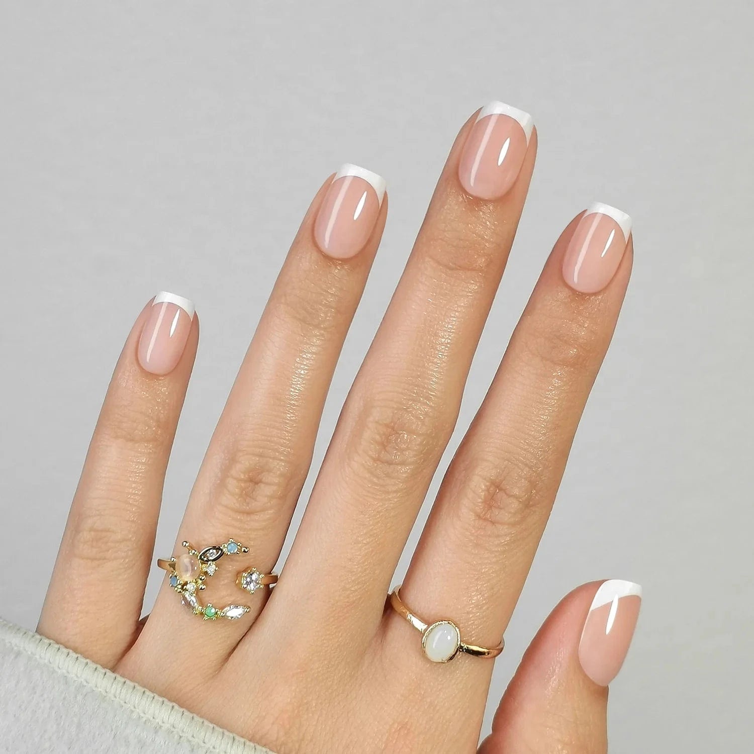 Holy Grail Nail press on Classic Square French Mani - Soft Gel Press Ons (Short Square)