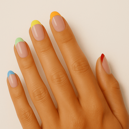 Holy Grail Nail press on Colourful French Mani - Soft Gel Press Ons