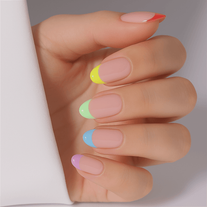 Holy Grail Nail press on Colourful French Mani - Soft Gel Press Ons