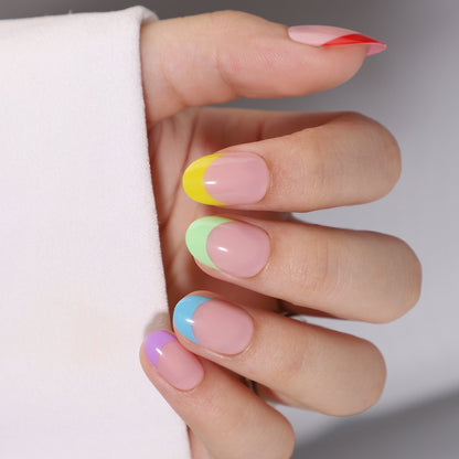 Holy Grail Nail press on Colourful French Mani - Soft Gel Press Ons