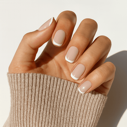 Holy Grail Nail press on Milky French - Soft Gel Press Ons (Extra Short Natural)