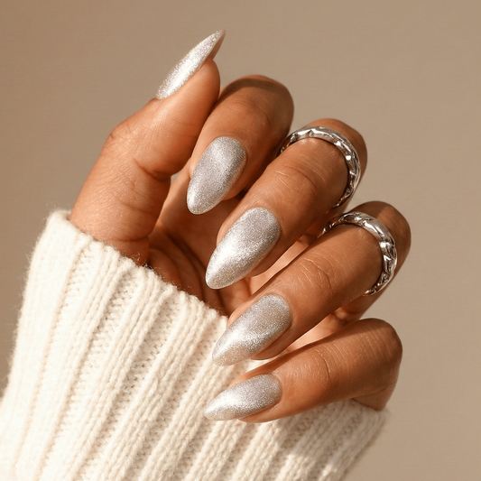 Holy Grail Nail press on Moonlight (Cat's eye) - Soft Gel Press Ons (Medium Almond)