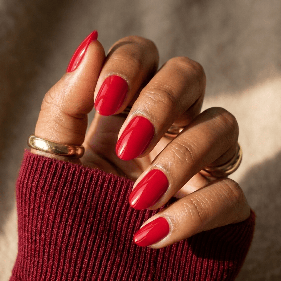 Holy Grail Nail press on Red Hot Affair - Soft Gel Press Ons (Short Oval)