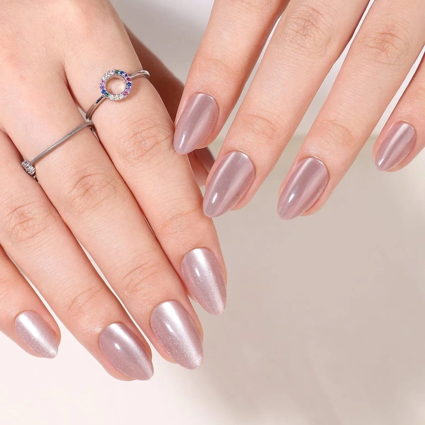Holy Grail Nail press on Silver Rose (Cat's eye) - Soft Gel Press Ons