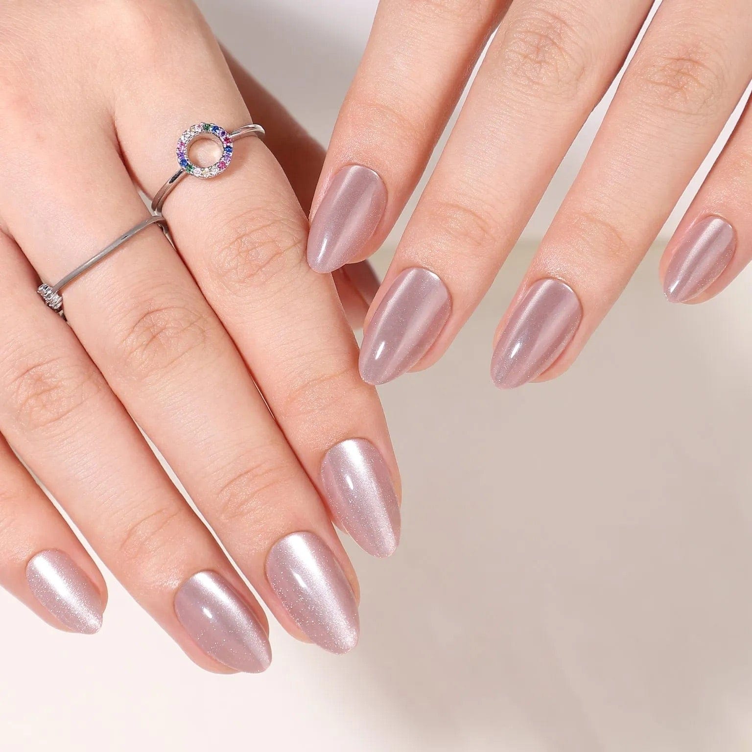 Holy Grail Nail press on Silver Rose (Cat's eye) - Soft Gel Press Ons
