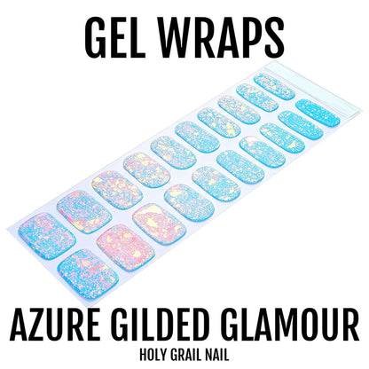 Holy Grail Nail Semi-Cured Gels Azure Gilded Glamour - Gels, Prismatic Blue Gels, Holy Gels