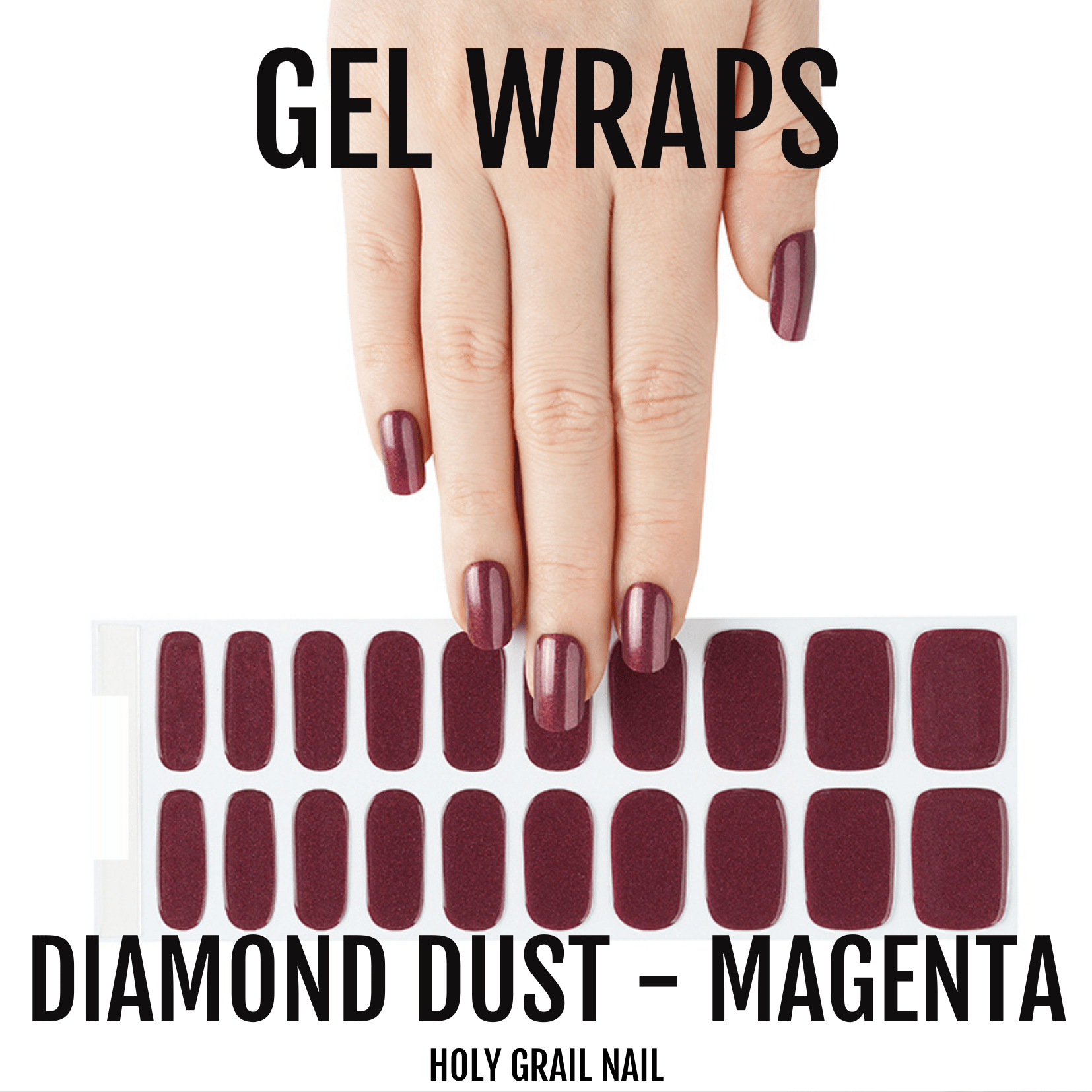 Holy Grail Nail Semi-Cured Gels Diamond Dust Magenta - Gels
