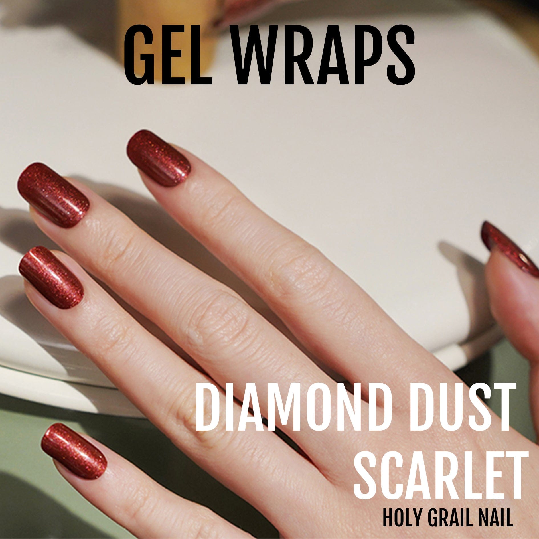 Holy Grail Nail Semi-Cured Gels Diamond Dust Scarlet - Gels