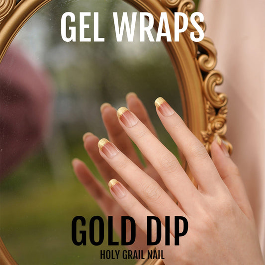 Holy Grail Nail Semi-Cured Gels Gold Dip - Gels, Gilded  Tip Gel, Hello Nails