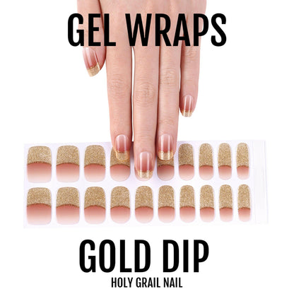 Holy Grail Nail Semi-Cured Gels Gold Dip - Gels, Gilded  Tip Gel, Hello Nails