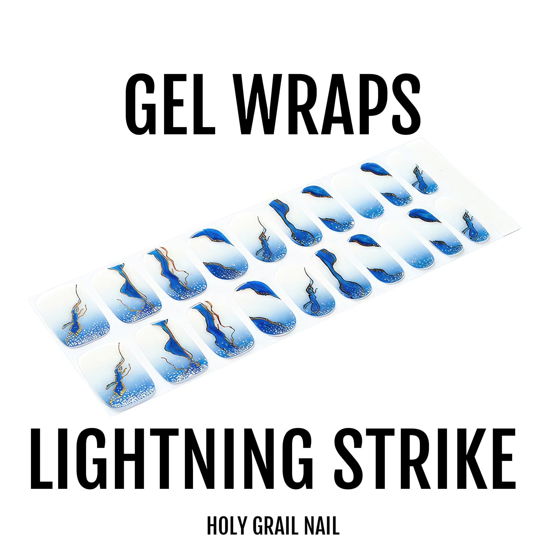 Holy Grail Nail Semi-Cured Gels Lightning Strike - Gels, Marble Blue Gel, Hello Nails