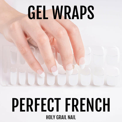 Holy Grail Nail Semi-Cured Gels Perfect French (Part Transparent)- Gels, White French Tip Glitz Gels, Holy Gels, French White Luxury Gel, Hello Nails