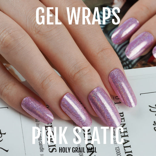 Holy Grail Nail Semi-Cured Gels Pink Static - Gels, Pink Glitz Gels, Holy Gels, Violet Glitter Gel, Hello Nails