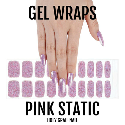 Holy Grail Nail Semi-Cured Gels Pink Static - Gels, Pink Glitz Gels, Holy Gels, Violet Glitter Gel, Hello Nails