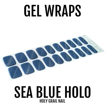 Holy Grail Nail Semi-Cured Gels Sea Blue Holo - Gels, Bluebell Shimmer Gels, Holy Gels