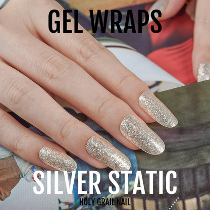 Holy Grail Nail Semi-Cured Gels Silver Static - Gels, Silver Glitter Gel, Hello Nails