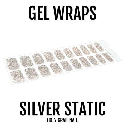 Holy Grail Nail Semi-Cured Gels Silver Static - Gels, Silver Glitter Gel, Hello Nails