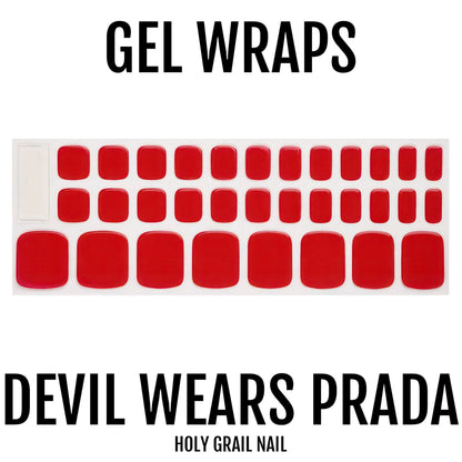 HOLY GRAIL NAIL Semi-Cured Gels The Devil Wears Prada - Gel Pedi Wraps, Red Toes Gels, Holy Gels
