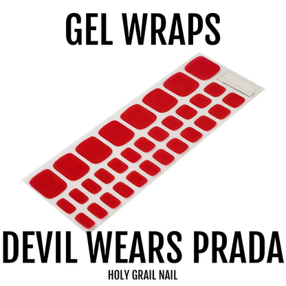 HOLY GRAIL NAIL Semi-Cured Gels The Devil Wears Prada - Gel Pedi Wraps, Red Toes Gels, Holy Gels