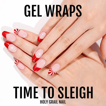 HOLY GRAIL NAIL Semi-Cured Gels Time to Sleigh - Gels, Christmas Tips, Hello Nails