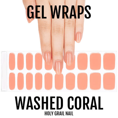 Holy Grail Nail Semi-Cured Gels Washed Coral - Gels, Peach Gel, Hello Nails