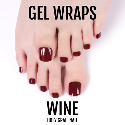 HOLY GRAIL NAIL Semi-Cured Gels Wine - Gel Pedi Wraps, Mulled Wine Toes Gels, Holy Gels