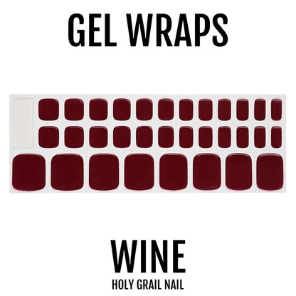 HOLY GRAIL NAIL Semi-Cured Gels Wine - Gel Pedi Wraps, Mulled Wine Toes Gels, Holy Gels
