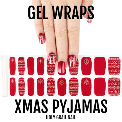 Holy Grail Nail Semi-Cured Gels Xmas Pyjamas - Gels, Festive Ruby Red Gels, Holy Gels, Scandi Christmas Gel, Hello Nails